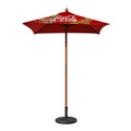4' Square Wood Umbrella with 4 Ribs, Dye-Sublimation, Full Bleed